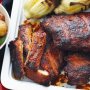 Sticky pork ribs with tomato barbecue sauce