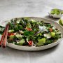 Stir-fried kalettes with chilli and fresh herbs