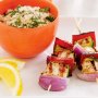 Sumac haloumi & vegetable skewers with couscous