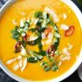 Sweet potato and carrot soup with coriander oil