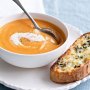 Sweet potato soup with cheese & thyme toast