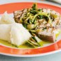 Swordfish with Italian parsley salad and garlic mash