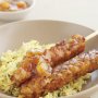 Tandoori chicken kebabs with fragrant rice