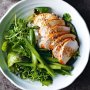 Tea-poached chicken with asparagus salad