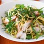 Tea-smoked snapper with linguine