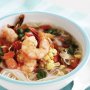 Thai style prawn & rice noodle soup