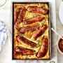 Toad-in the-hole with tomato and onion gravy