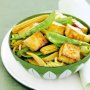 Tofu, snow pea and corn stir-fry