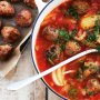 Tomato, fennel and meatball soup