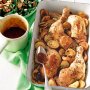 Tray-roasted chicken with potatoes and garlic gravy