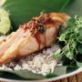 Trout with Thai-style caramel sauce and coconut rice