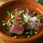 Tuna, avocado and daikon salad with wasabi dressing