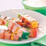 Tuna traffic-light kebabs