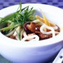 Udon broth with beef and mushrooms