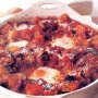 Vegetable casserole with simmered eggs (vegetarian)