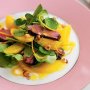 Warm duck, orange, watercress and hazelnut salad