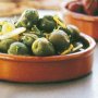 Warm marinated olives