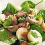 Warm potato, bacon & mushroom salad