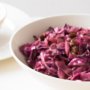 Warm red cabbage coleslaw