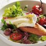 Warm salad of brie and roast cherry tomatoes
