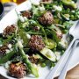 Warm salad of lamb, zucchini, asparagus & feta