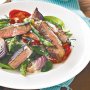 Warm steak salad with horseradish dressing