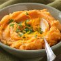 Whipped sweet potato mash with fennel and orange