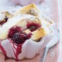 White chocolate & raspberry bread & butter puddings