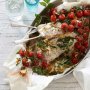 Whole baked snapper