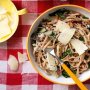 Wholemeal pasta with silverbeet and walnuts