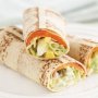 Wholemeal wraps with smoked ocean trout and egg and lettuce coleslaw