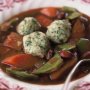 Winter soup with potato dumplings