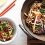 Wok-fried noodles with five-spice chicken & pear