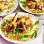 Yellow curry lamb cutlets with Thai noodle salad