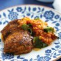 Yoghurt-rubbed chicken with tomato lentils