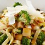 Broccoli, potato and sage fettuccine