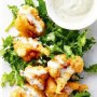 Chilli cauliflower fritters with blue cheese dressing