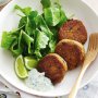 Curried chickpea and spinach patties
