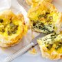 Spinach and ricotta filo pies