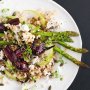 Toasted barley salad with roast beets & sticky sweet dressing