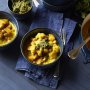 Vegetable curry with chilli-mint chutney