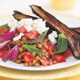 Roast eggplant & lentil salad