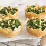 Spinach, feta and pine nut pies