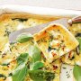 Spinach, leek and goats cheese quiche