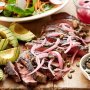 Barbecued steak and avocado salad with coriander-lime vinaigrette