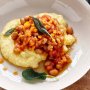 Bean hotpot with polenta