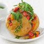 Jacket potatoes with chargrilled vegie and pesto