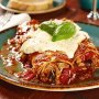 Slow-cooked pork and eggplant cannelloni with crème fraiche
