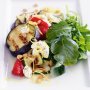 Char-grilled eggplant and rocket salad