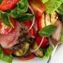 Char-grilled lamb and eggplant salad
